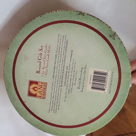 Round cat bird box Lang Candles Ltd Vintage 2000 decor Empty 7 x 7 inches - Picture 6 of 11